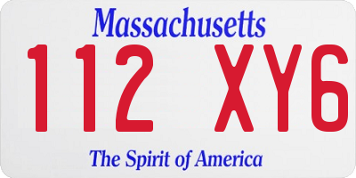 MA license plate 112XY6