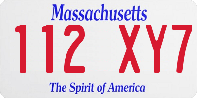 MA license plate 112XY7