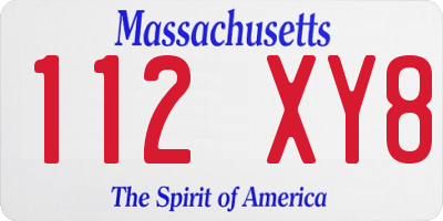 MA license plate 112XY8