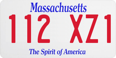 MA license plate 112XZ1