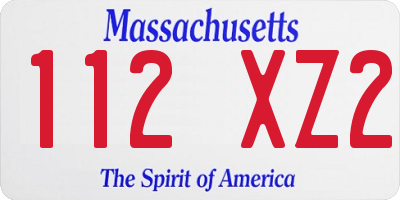 MA license plate 112XZ2