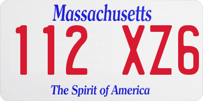 MA license plate 112XZ6