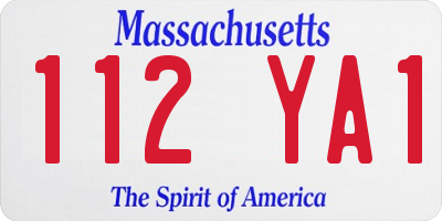 MA license plate 112YA1