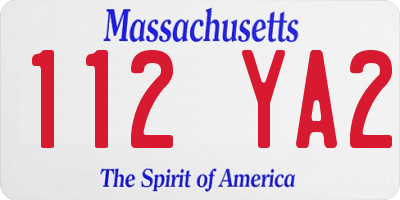 MA license plate 112YA2