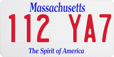 MA license plate 112YA7