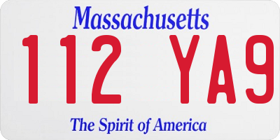 MA license plate 112YA9