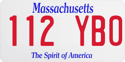 MA license plate 112YB0