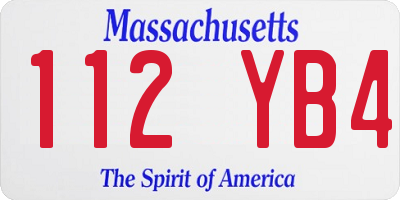 MA license plate 112YB4