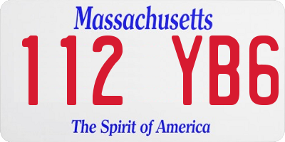 MA license plate 112YB6