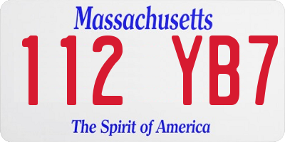 MA license plate 112YB7