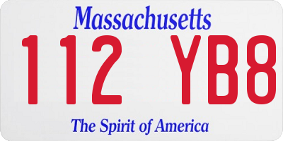 MA license plate 112YB8