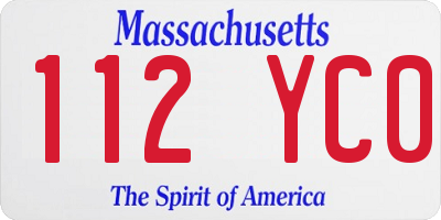 MA license plate 112YC0