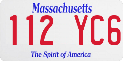 MA license plate 112YC6
