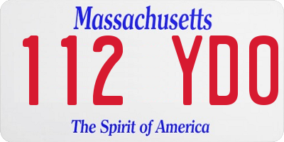 MA license plate 112YD0
