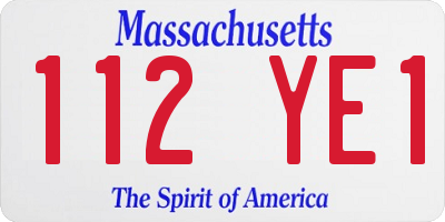 MA license plate 112YE1