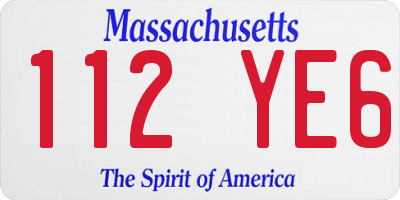 MA license plate 112YE6