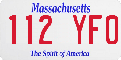 MA license plate 112YF0