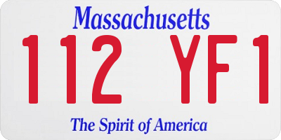 MA license plate 112YF1