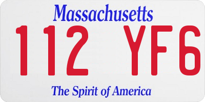 MA license plate 112YF6