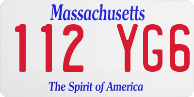 MA license plate 112YG6