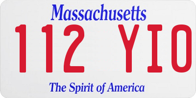 MA license plate 112YI0