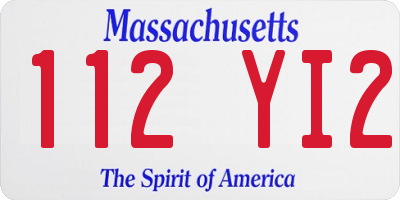 MA license plate 112YI2