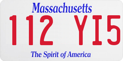 MA license plate 112YI5