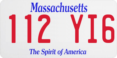 MA license plate 112YI6