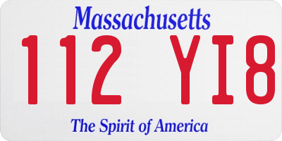 MA license plate 112YI8