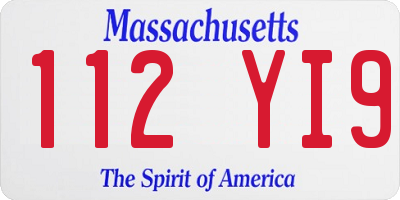 MA license plate 112YI9