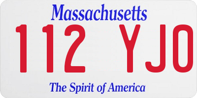 MA license plate 112YJ0