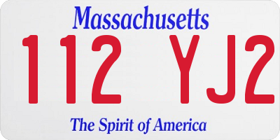 MA license plate 112YJ2
