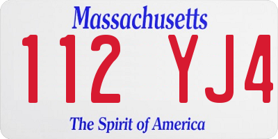 MA license plate 112YJ4