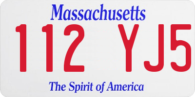 MA license plate 112YJ5