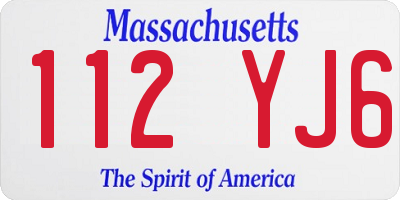MA license plate 112YJ6