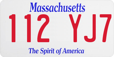 MA license plate 112YJ7