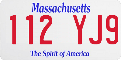 MA license plate 112YJ9