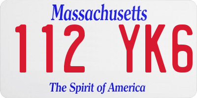 MA license plate 112YK6