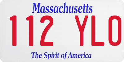MA license plate 112YL0