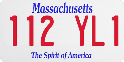 MA license plate 112YL1
