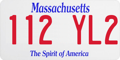 MA license plate 112YL2