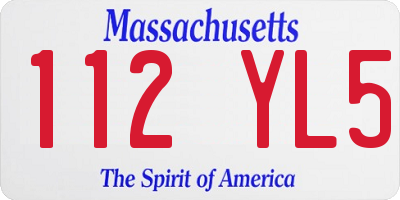 MA license plate 112YL5