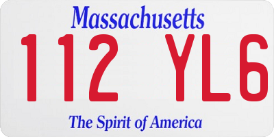 MA license plate 112YL6