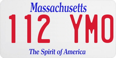 MA license plate 112YM0