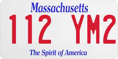 MA license plate 112YM2