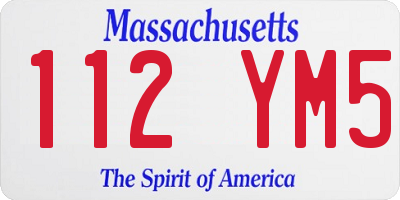 MA license plate 112YM5
