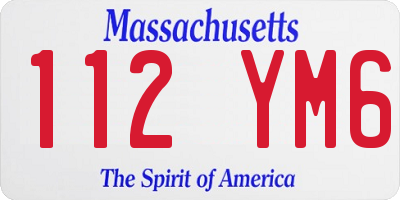 MA license plate 112YM6