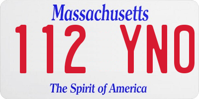 MA license plate 112YN0