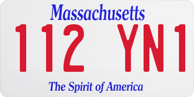 MA license plate 112YN1