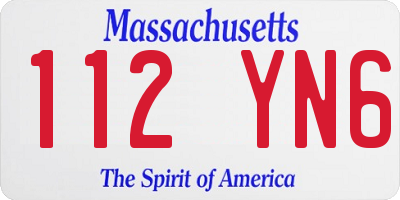 MA license plate 112YN6
